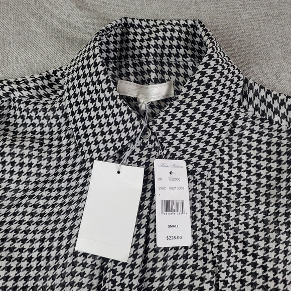 BROOKS BROTHERS Shirt Womens Small Relaxed Houndstooth Blouse Chiffon New - Picture 13 of 16